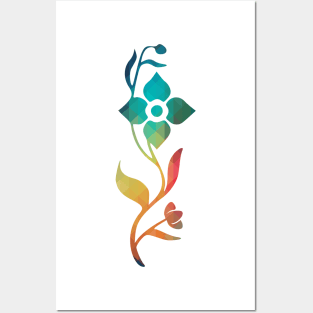 Rainbow abstract flower design 03 Posters and Art